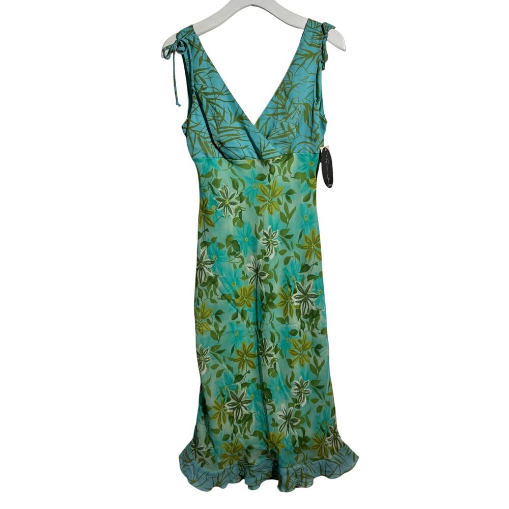 My Michelle Aqua Floral Y2K Tropical Juniors Dress Size 11/12 Blue Green NWT